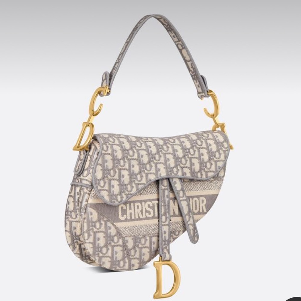Dior Saddle Oblique Grey Saddle Bag